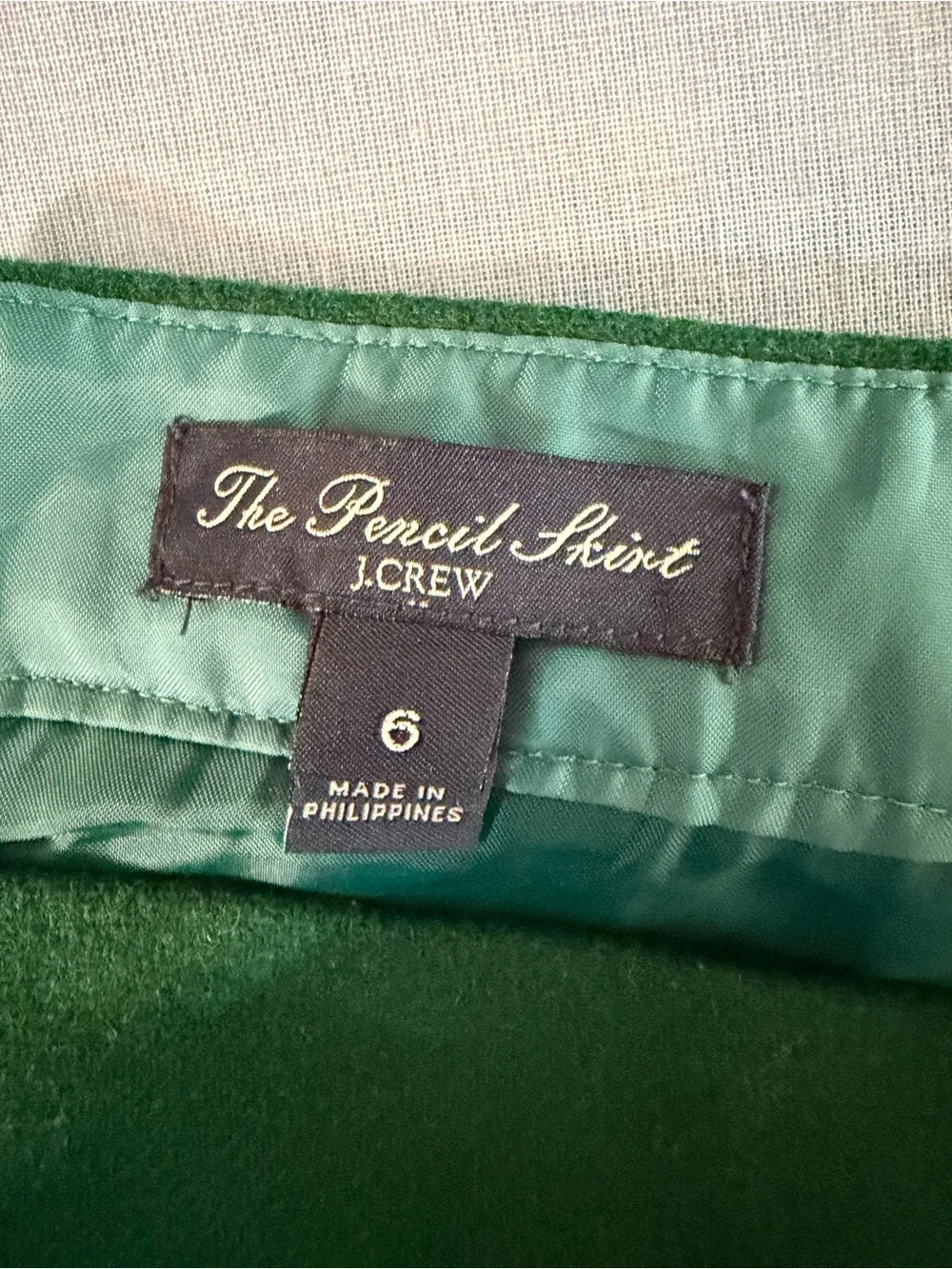 J. Crew Wool Green Women's Pencil Skirt - Classic Workwear